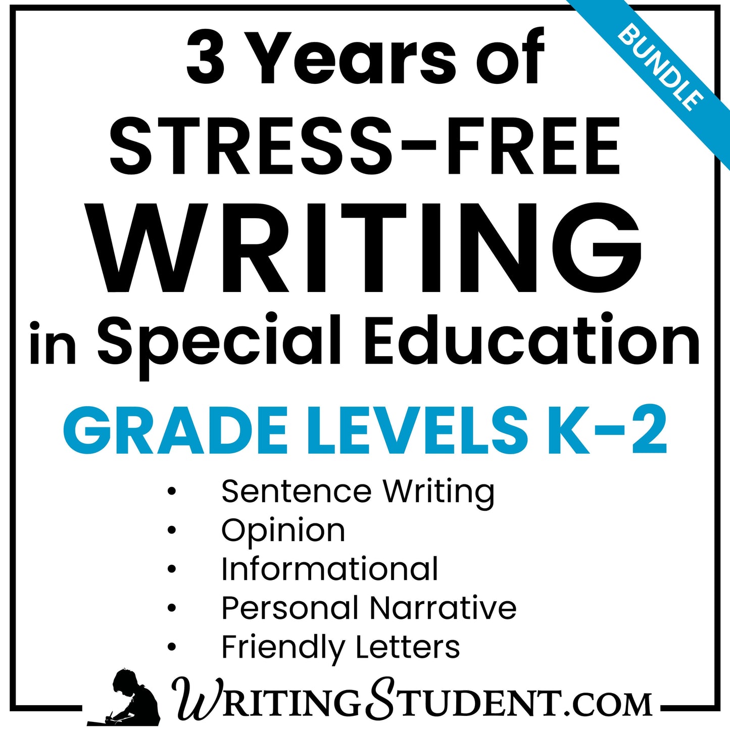 special education writing curriculum for grades kindergarten, first, and second