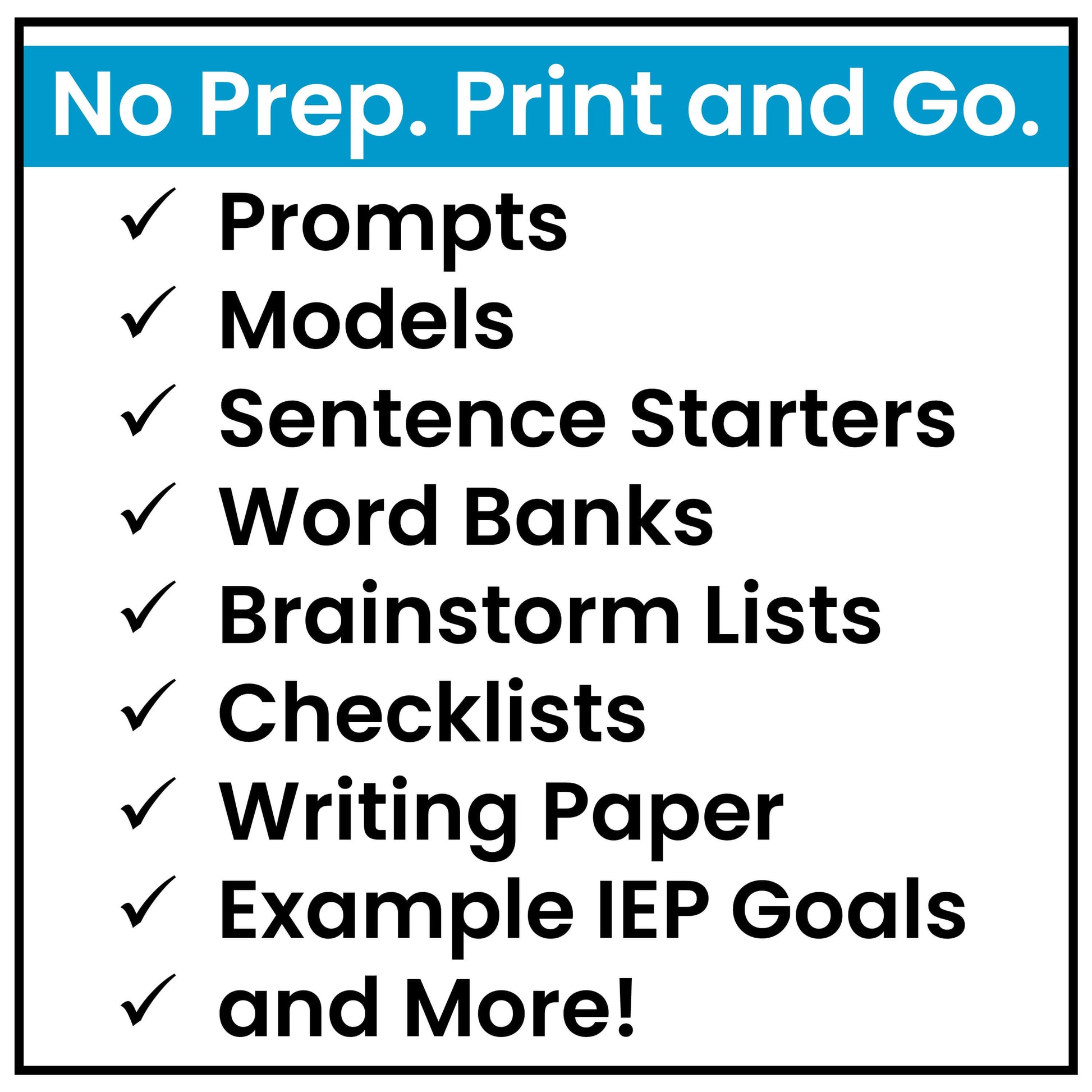 writing prompts, examples, brainstorming lists